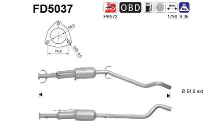 Filtro de partículas Opel ASTRA H TwinTop · Vauxhall ASTRA Mk V TwinTop