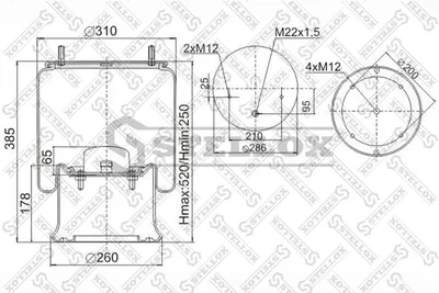Fuelle, suspensión neumática STELLOX 90-40231-SX