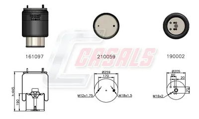 Fuelle, suspensión neumática CASALS B1134