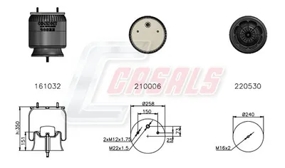 Fuelle, suspensión neumática Peugeot 205 I · Peugeot 205 II · Peugeot 309 I