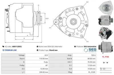 Alternador Mercedes-Benz T2/LN1 Van · Mercedes-Benz T2/LN1 Platform/Chassis · Mercedes-Benz VARIO Bus