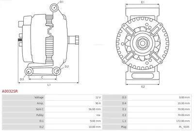 Alternador Mercedes-Benz C-CLASS · Mercedes-Benz SPRINTER 2-t Platform/Chassis · Mercedes-Benz VITO Bus