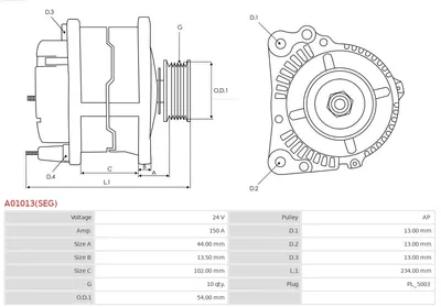 Alternador AS-PL A01013(SEG)