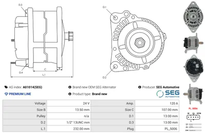Alternador AS-PL A01014(SEG)