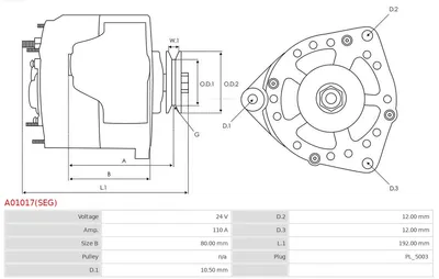 Alternador AS-PL A01017(SEG)