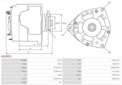 Alternador AS-PL A01052S