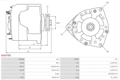 Alternador AS-PL A01078S