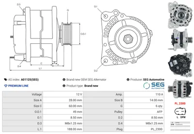 Alternador Audi A3 · Audi A3 Sportback · Audi A3 Convertible