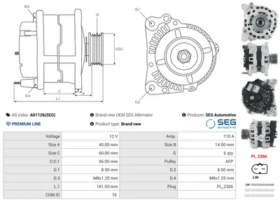 Alternador Audi A1 · Audi A1 Sportback · Seat IBIZA IV