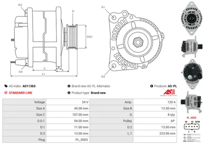 Alternador AS-PL A01136S