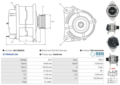 Alternador AS-PL A01138(SEG)