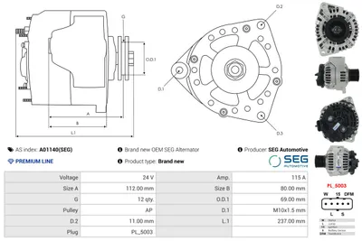 Alternador AS-PL A01140(SEG)