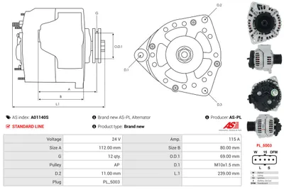 Alternador AS-PL A01140S