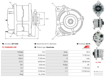 Alternador Fiat REGATA · Fiat REGATA Weekend · Fiat RITMO