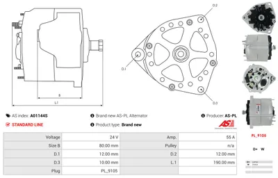 Alternador Mercedes-Benz T2/L Van · Mercedes-Benz T2/L Platform/Chassis · Mercedes-Benz T2/LN1 Van