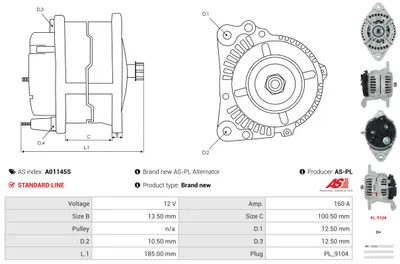 Alternador AS-PL A01145S