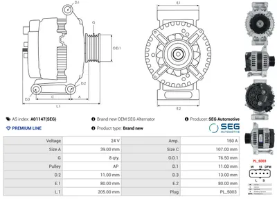 Alternador AS-PL A01147(SEG)