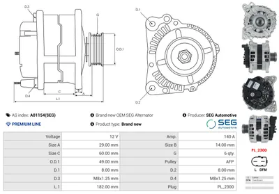 Alternador AS-PL A01154(SEG)