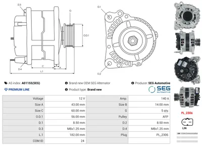 Alternador Audi A3 Sportback · Audi TT · Audi TT Roadster