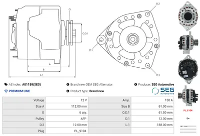 Alternador Alfa Romeo 159 · Alfa Romeo 159 Sportwagon · Fiat STILO