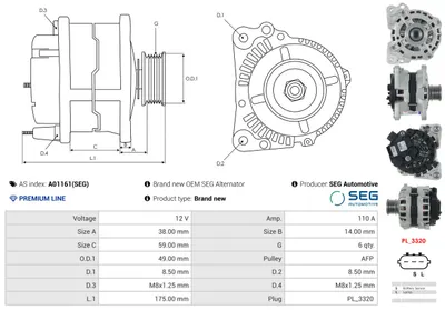 Alternador Nissan QASHQAI I · Nissan TIIDA Saloon · Nissan TIIDA Hatchback