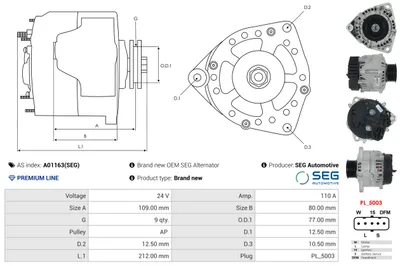 Alternador AS-PL A01163(SEG)