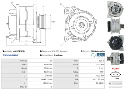Alternador Renault MEGANE II · Renault SCÉNIC II · Renault MEGANE II Coupé-Cabriolet