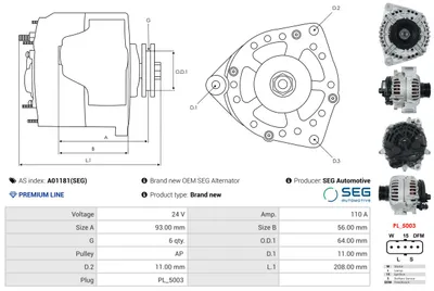 Alternador AS-PL A01181(SEG)