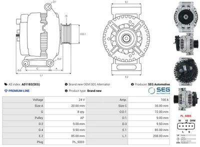 Alternador AS-PL A01183(SEG)