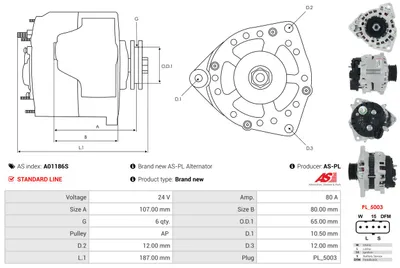 Alternador AS-PL A01186S