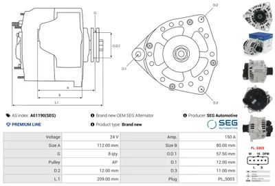 Alternador AS-PL A01190(SEG)