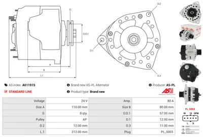 Alternador AS-PL A01191S