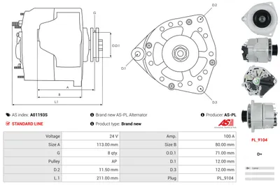 Alternador Mercedes-Benz VARIO Bus · Mercedes-Benz VARIO Van · Mercedes-Benz VARIO Platform/Chassis