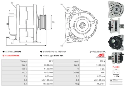Alternador Renault MEGANE III Hatchback · Renault MEGANE III Coupe · Renault MEGANE III Grandtour
