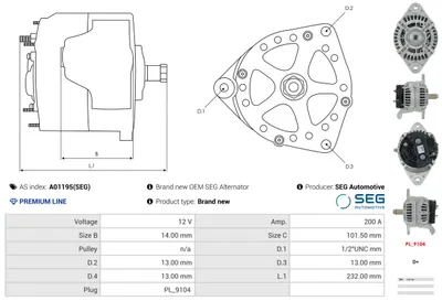 Alternador AS-PL A01195(SEG)