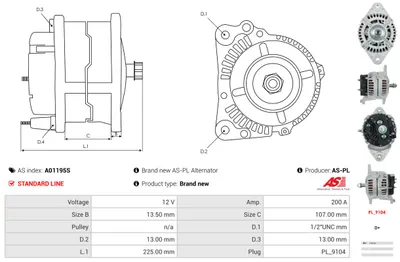 Alternador AS-PL A01195S