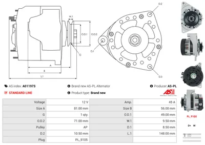 Alternador AS-PL A01197S