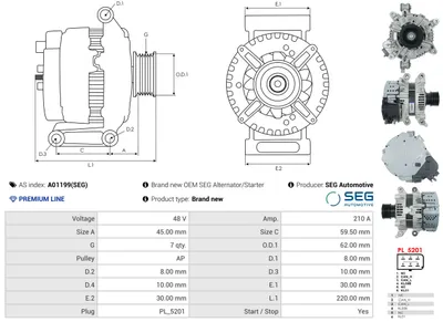 Alternador Volvo XC90 II · Volvo V90 II Estate · Volvo S90 II