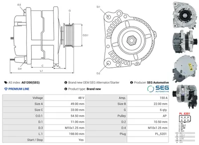 Alternador Ford TOURNEO CUSTOM V362 Bus · Ford TRANSIT CUSTOM V362 Van · Ford TRANSIT CUSTOM V362 Bus