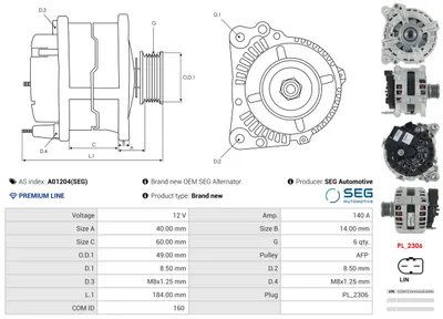 Alternador Audi A3 Limousine · Audi Q2 · Audi Q3