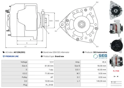 Alternador AS-PL A01206(SEG)