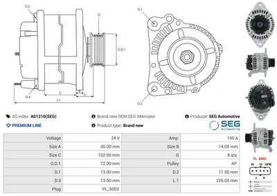 Alternador AS-PL A01210(SEG)