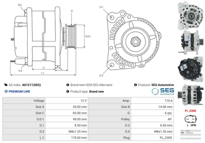 Alternador Audi A3 · Audi A3 Sportback · Audi A3 Convertible