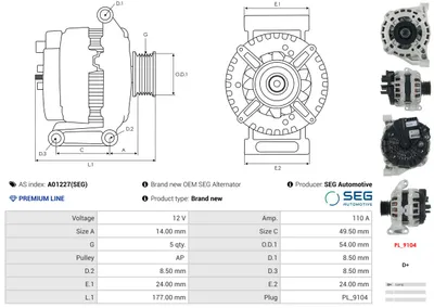 Alternador Alfa Romeo MITO · Fiat PALIO · Fiat PALIO Weekend