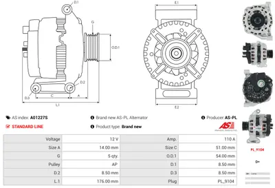 Alternador Alfa Romeo MITO · Fiat PALIO · Fiat PALIO Weekend