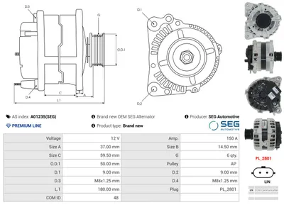 Alternador Nissan PULSAR Hatchback