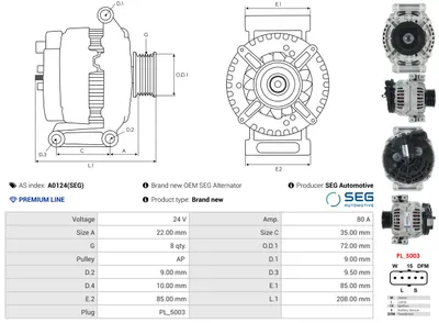 Alternador AS-PL A0124(SEG)