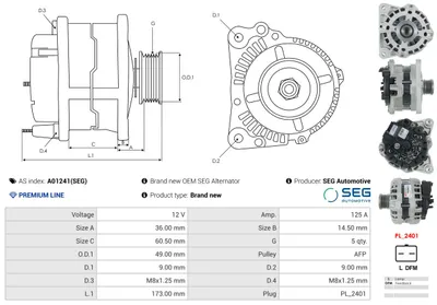 Alternador Nissan ALMERA II Hatchback · Nissan ALMERA II · Nissan INTERSTAR Bus