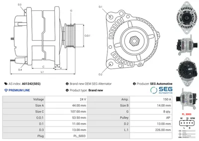 Alternador AS-PL A01242(SEG)