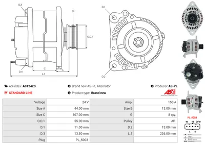 Alternador AS-PL A01242S